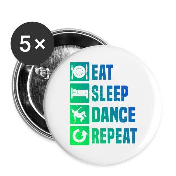 Geschenkidee für einen Breakdancer mit Break Dance - Buttons groß 56 mm (5er Pack) - Weiß - Vorne