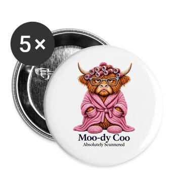 Muh-dy_Coo_Absolutely_Scunnered - Buttons groß 56 mm (5er Pack) - Weiß - Vorne