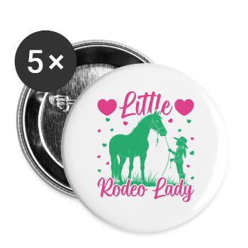 Western Rider Little Rodeo Lady Cowgirls Rodeo - Buttons groß 56 mm (5er Pack) - Weiß - Vorne