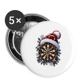 Weihnachtliche Dartscheibe Hobby Dart Weihnachten - Buttons groß 56 mm (5er Pack) - Weiß - Vorne