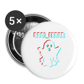 3D Glitch Ghost Boo Error Halloween Streetwear - Buttons groß 56 mm (5er Pack) - Weiß - Vorne