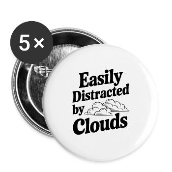Leicht von Wolken abgelenkt - Buttons groß 56 mm (5er Pack) - Weiß - Vorne
