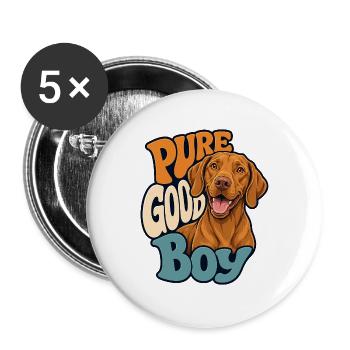 Ungarischer Pointer - Buttons groß 56 mm (5er Pack) - Weiß - Vorne