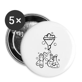Chemie Wissenschaft Periodensystem Labor Science - Buttons groß 56 mm (5er Pack) - Weiß - Vorne