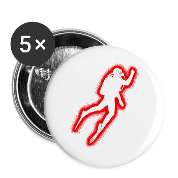 Taucher Tauchen Diving Kinder Herren Jungen Tauch - Buttons groß 56 mm (5er Pack) - Weiß - Vorne