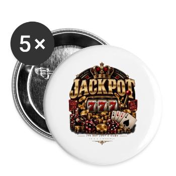 Casino - Buttons groß 56 mm (5er Pack) - Weiß - Vorne