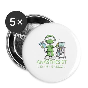 Anästhesist Arzt Narkosearzt Beruf Humor Medizin - Buttons groß 56 mm (5er Pack) - Weiß - Vorne
