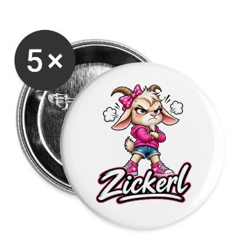 s'Zickerl - Buttons groß 56 mm (5er Pack) - Weiß - Vorne
