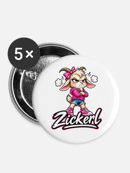 s'Zickerl - Buttons groß 56 mm (5er Pack) - Weiß