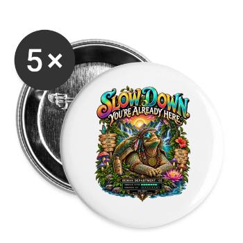 2623-3Y 3YE ABTEILUNG – LANGSAMER FAHREN - Buttons groß 56 mm (5er Pack) - Weiß - Vorne