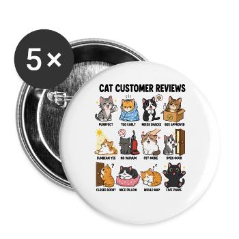  Katze Kundenbewertungen Lustiger Purrfect Kawaii - Buttons groß 56 mm (5er Pack) - Weiß - Vorne