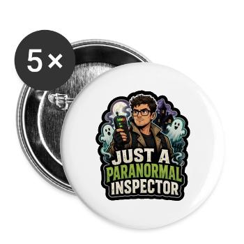 Just a Paranormal Inspector - Buttons groß 56 mm (5er Pack) - Weiß - Vorne