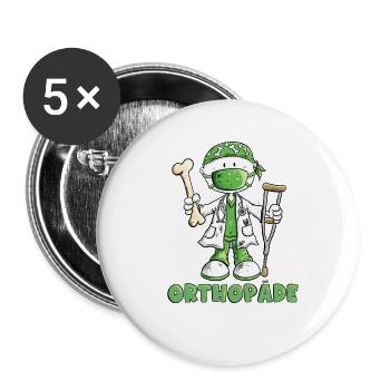 Orthopäde Cartoon Facharzt Geschenk Medizin - Buttons groß 56 mm (5er Pack) - Weiß - Vorne