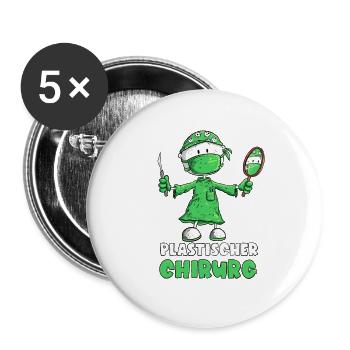 Plastischer Chirurg Facharzt Cartoon Geschenk - Buttons groß 56 mm (5er Pack) - Weiß - Vorne