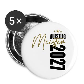 Meister 2027 - Buttons groß 56 mm (5er Pack) - Weiß - Vorne