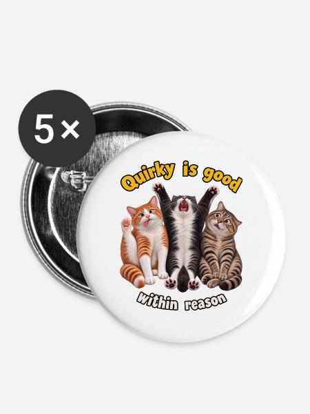 Skurril ist gut - Buttons groß 56 mm (5er Pack) - Weiß