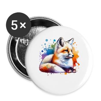 Swiftfuchs Motiv - Buttons groß 56 mm (5er Pack) - Weiß - Vorne