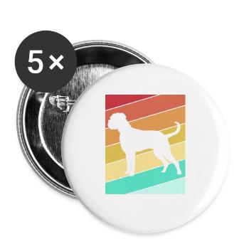 Boxer Hund - Buttons groß 56 mm (5er Pack) - Weiß - Vorne
