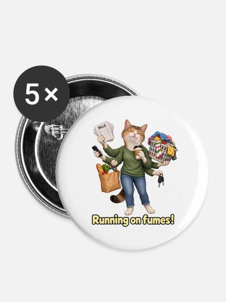 Auf dem Lauf der Dämpfe - Buttons groß 56 mm (5er Pack) - Weiß