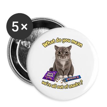 Keine Snacks mehr - Buttons groß 56 mm (5er Pack) - Weiß - Vorne