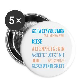 Altenpfleger Geschenk Altenpflege Pflegefachkraft - Buttons groß 56 mm (5er Pack) - Weiß - Vorne