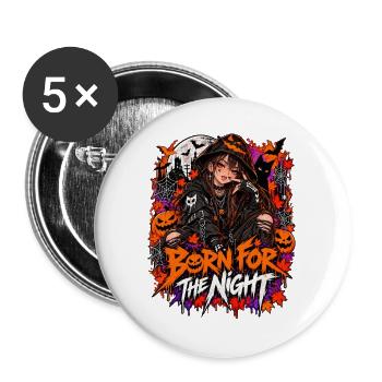 Halloween Anime Streetwear - Buttons groß 56 mm (5er Pack) - Weiß - Vorne