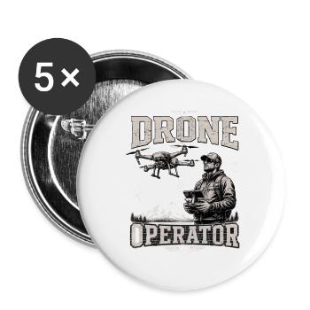Drone Pilot – FPV Racing & Quadcopter Design - Buttons groß 56 mm (5er Pack) - Weiß - Vorne