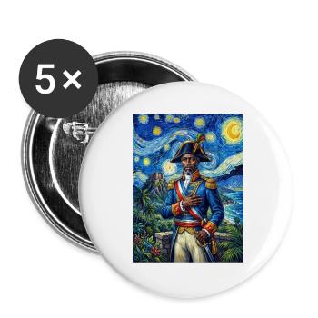 Toussaint Louverture im Sternennacht - Buttons groß 56 mm (5er Pack) - Weiß - Vorne
