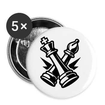 Schach Figuren - Buttons groß 56 mm (5er Pack) - Weiß - Vorne