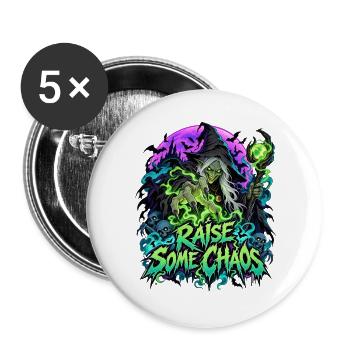 Chaosruferin: Glühende grüne Magie - Buttons groß 56 mm (5er Pack) - Weiß - Vorne