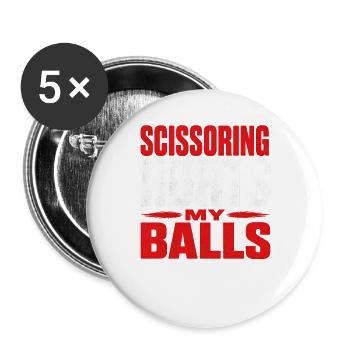 Scissoring tut meinen Eiern weh - Buttons groß 56 mm (5er Pack) - Weiß - Vorne