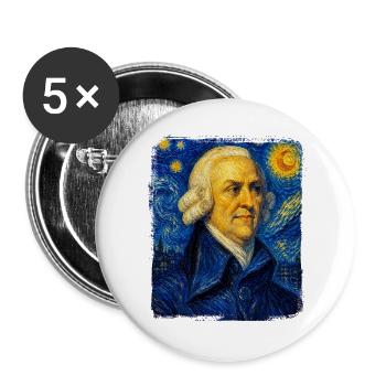 Adam Smith Sternennächte - Buttons groß 56 mm (5er Pack) - Weiß - Vorne