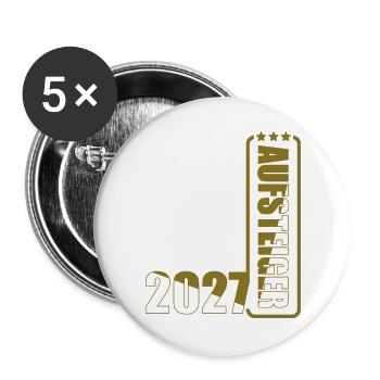 Aufsteiger 2027 - Buttons groß 56 mm (5er Pack) - Weiß - Vorne