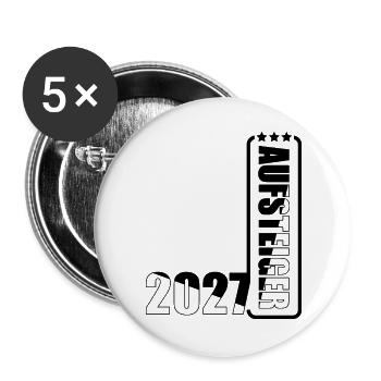Aufsteiger 2027 - Buttons groß 56 mm (5er Pack) - Weiß - Vorne