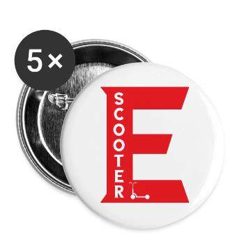 Scooter Letter E Design - Buttons groß 56 mm (5er Pack) - Weiß - Vorne