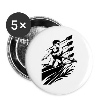 Rudern - Buttons groß 56 mm (5er Pack) - Weiß - Vorne