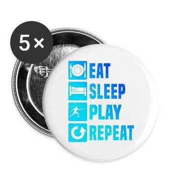 Geschenkidee für den Scheibensportler mit Discgolf - Buttons groß 56 mm (5er Pack) - Weiß - Vorne
