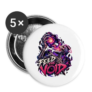 Feed the Void: Neon-Skelettgalaxie - Buttons groß 56 mm (5er Pack) - Weiß - Vorne