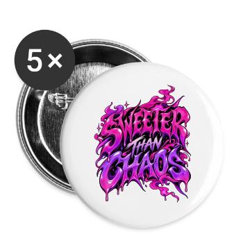 Sweeter than Chaos  - Buttons groß 56 mm (5er Pack) - Weiß - Vorne