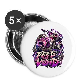 Füttere die Leere: Skelettkosmos - Buttons groß 56 mm (5er Pack) - Weiß - Vorne