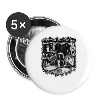Unterstützen Sie Ihre lokalen Röntgentechniker lustig. - Buttons groß 56 mm (5er Pack) - Weiß - Vorne