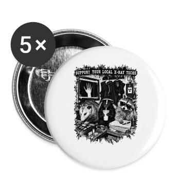 Unterstützen Sie Ihre lokalen Röntgentechniker lustig. - Buttons groß 56 mm (5er Pack) - Weiß - Vorne