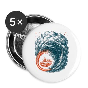 Hook Echo Radar Sturmverfolgung Tornado-tracker - Buttons groß 56 mm (5er Pack) - Weiß - Vorne