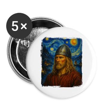 Leif Erikson Sternennacht - Buttons groß 56 mm (5er Pack) - Weiß - Vorne