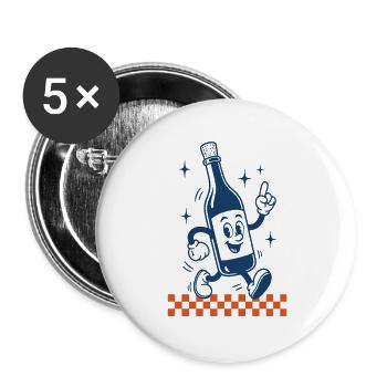 Wein Rotwein Weißwein Weinliebhaber - Buttons groß 56 mm (5er Pack) - Weiß - Vorne