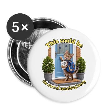 Adoption - Buttons groß 56 mm (5er Pack) - Weiß - Vorne