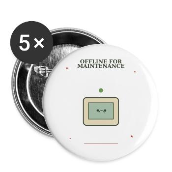 Offline for Maintenance Bot - Buttons groß 56 mm (5er Pack) - Weiß - Vorne