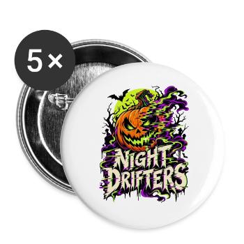 Nacht Drifters: Neon Halloween - Buttons groß 56 mm (5er Pack) - Weiß - Vorne