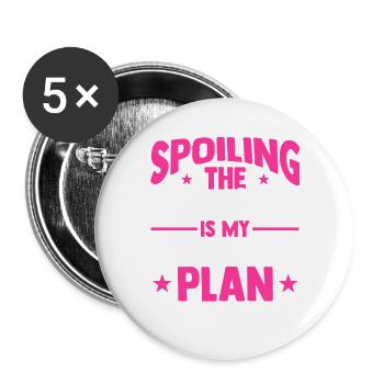 Grandma Rules Nana Mimi Gigi Spoiling Grandmother - Buttons groß 56 mm (5er Pack) - Weiß - Vorne