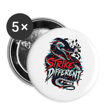 Strike Different Schlange Neon - Buttons groß 56 mm (5er Pack) - Weiß - Vorne